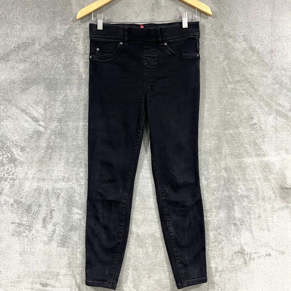 SPANX Pull On Jeans Black Skinny Jegging Ankle Legging Stretch Sz S Petitte